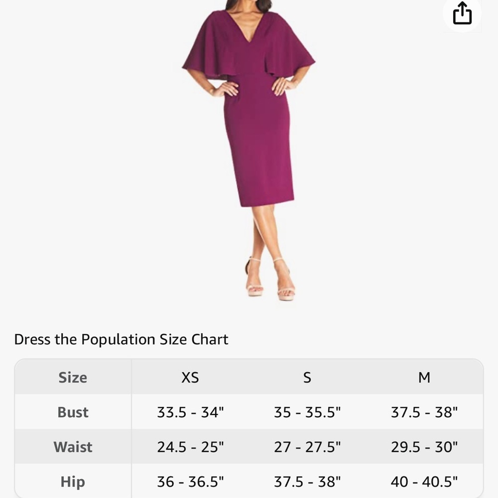 Dress The Population Louisa Butterfly Sleeve Cocktail Dress Sheath NWT - Picture 4 of 8